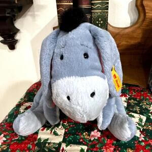 Steiff x Disney Eeyore Blue Gray Plush Soft Stuffed Animal 10" Winnie The Pooh